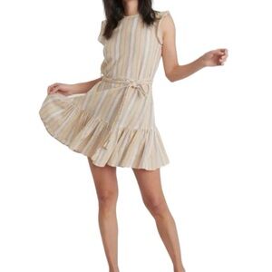 Marine Layer Laney Mini Dress Striped Ruffle Sleeve Dress: Size XL NWT